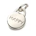 Sterling Silver Ruff & Tumbal solid double sided round charm 100% HAPPY in collectable box