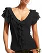 Ruffle Braided Short Sleeve Sweater Product Image