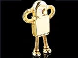 USB Robot memory flash drive keyring - gold - 4GB