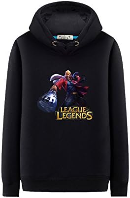 Crofhple League of Legends LOL Hero Draven Cartoon Hoodies Sweaters (M, Black)