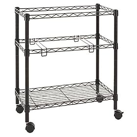 Alera FW601424BL Two Tier Rolling File Cart, 24W x 14D x 21H, Black by ALERA