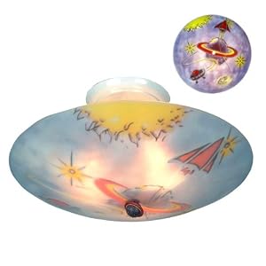 3 Light Semi Flush Ceiling Light Fixture - Multi-Colored