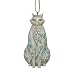 Jim Shore Heartwood Creek White Cat with Quilt Pattern Hanging Ornament, 3-1/2 Inches