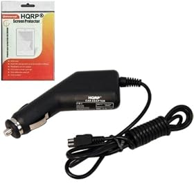 HQRP Car Charger for Sony HandyCam DCR-SR90 DCR-SR90E DCR-SX40 Camcorder Travel Adapter Cigarette Lighter plus HQRP LCD Screen Protector
