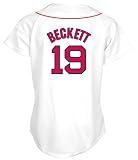 MLB Josh Beckett Boston Red Sox Women's White/Pink Fashion Replica Jersey (Medium)