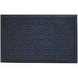 Alpine Neighbor Door Mat | Washable Indoor/Outdoor Low Profile Doormat | Entrance Rug Floor Mats for Front Outside Doors Patio Grass Snow Scraper Clean Decor Rubber Doormats Entry Carpet Turf Absorbent Entryway Garage Water Grey Charcoal Rugs (Gray)
