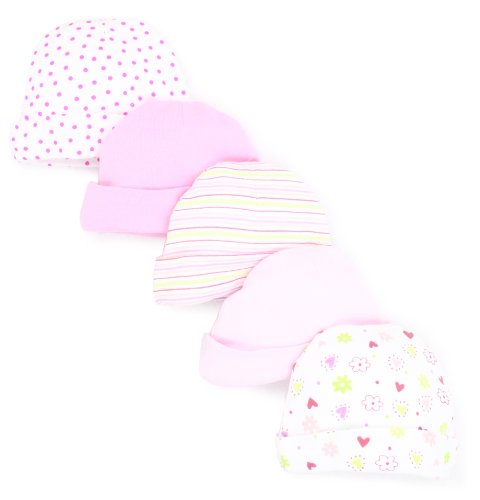 SpaSilk Baby-Girls Newborn 5 Pack Hat