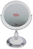 Fantasia - 43013 - Miroir grossissant (x 7) sur pied - Métallique - Pied plastique - Blanc/Argent - ø 17 cm (Import Allemagne)