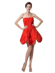 Strapless Chiffon Sweetheart Pleated Mini Dress 