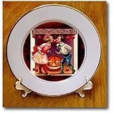 Vintage Halloween Children Bobbing For Apples - 8 Inch Porcelain Plate
