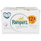 Pampers Sensitive Baby Wipes - 12 x Packs of 56 (672 Wipes)