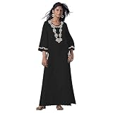 White Applique Motifs Caftan (Petite, Tall & Misses Sizes XS-3X)