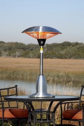 WT Living Stainless Steel Table Top Round Halogen Patio Heater