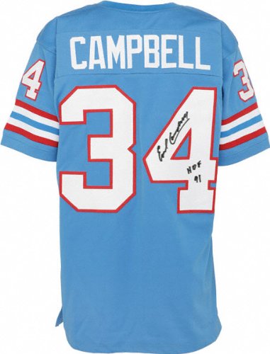 Earl Campbell Autographed Jersey | Details: Sky Blue, Custom