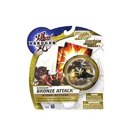 Bakugan - 6013446 - Figurine - Combo Attack - Bronze - 1 Bakugan Bronze + 1 Carte Maitrise Bronze + 1 Carte Portail Metallique