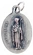 St. Augustine / St. Monica Medal Pray for Us 20" Steel Chain Italian Silver Oxidized