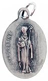 St. Augustine / St. Monica Medal Pray for Us 20 Steel Chain Italian Silver Oxidized