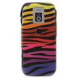 Hard Snap-on Shield With COLORED ZEBRA Design RUBBERIZED Faceplate Cover Sleeve Case for KYOCERA G2GO X-TC M2000