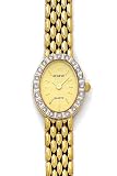 Euro Geneve Solid 14k Gold Oval Radiant Women's Diamond watch