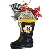 SPARKLY FIREMAN BOOT ORNAMENT (KURT ADLER)