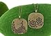 Lavishy Vintage Look 2-Sided Pecock Bird and Flowers Charm Necklace Antique Gold Tone