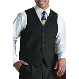 IMAGE OF Neil Allyn 100% Polyester Solid Black Wait Staff Vest - X-Large