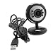 GTMax 8 Mega Pixel USB Webcam with Microphone/Snapshot/6 LED Lights for Laptop/Notebook - Black image 3