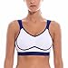 SYROKAN Women's Sports Bra Wireless Comfort High Impact Support Bounce Control Plus Size Workout Bra White 34C