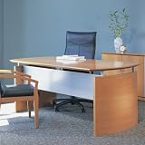 Golden Cherry on Beech Veneer Mayline Napoli 63 Wood Desk