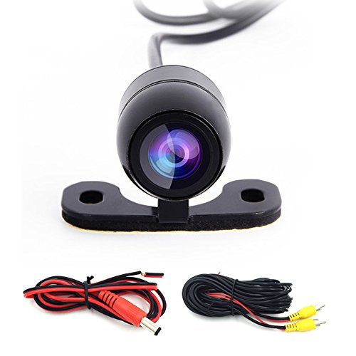 HIZPO HD Color CCD 100% Waterproof Night Vision Vehicle Car Rear View Backup Camera, 170 Degree Viewing Angle, Butterfly-Sized, Stainless Polish Surface