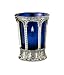 Biedermann & Sons Cobalt-Blue and Antiqued-Silver Votive or Tea-Light Candleholder