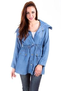 Free Bird Light Jacket with Waist Tie in Denim