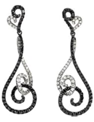 1 1/2 Ct Tw Black & White Diamond Earrings by US Gems