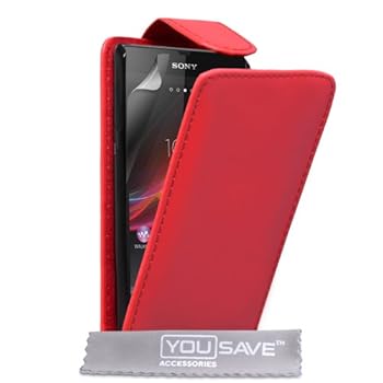 Coque Sony Xperia Z Etui Sony Xperia Z Rouge PU Cuir Clapet Housse Coque Sony Xperia Z Etui Sony Xperia Z Rouge PU Cuir Clapet Housse