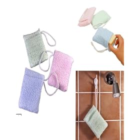 TERRY CLOTH SOAP POUCH SPONGES - TURN SOAP SCRAPS INTO LATHER! (SET OF 3)