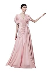 A-line V-neck Cocktail Floor Length Chiffon Beaded Evening Dress/Homecoming Dress/Pageant Dress/Prom Dress/Party Dress/Wedding Dress 