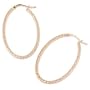 14K White, Rose, or Yellow Gold Textured Oval Hoop Earrings