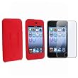 Red Durable Silicone Soft Silicone Skin Cover Case + Premium Clear Durable Reusable LCD Screen Protector Compatible With Apple&reg; iPod touch&reg; Itouch 8Gb 16GB 32Gb 2G 2nd Generation