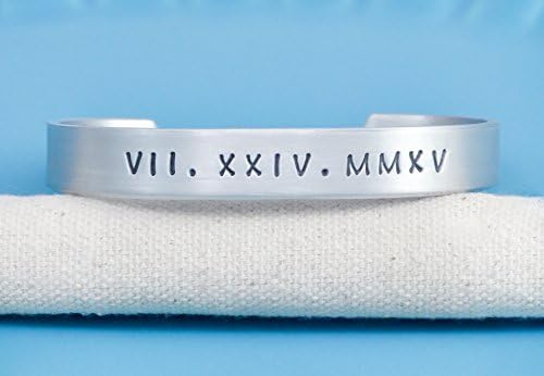 Roman Numerals Date Bracelet - bracelet - Hand stamped bracelet - inspirational bracelet - personalized bracelet - gift for woman - gift for girl - date bracelet