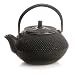 HuesNBrews Cast Iron 12-Ounce Black Teapot, 1 Pack