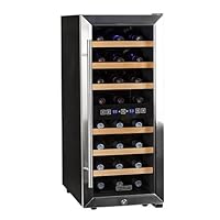 Koldfront 24 Bottle Free Standing Dual Zone Wine Cooler - Black and Stainless Steel