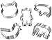 Kemsten Animal Shaped Cookie Cutters 5 Piece Set (Bear, Elephant, Bird, Pig, Cat)