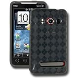 Smoke Grey Cruzer Argyle High Gloss TPU Soft Gel Skin Case - For HTC EVO 4G ....