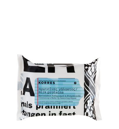  Korres Lingettes nettoyantes visage Protéines de Lait,
