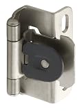 Amerock BP8719-G10 Single Demountable Partial Wrap Hinge, 1/2-Inch Overlay, Satin Nickel