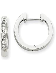 14k White Gold Diamond Hoop Earrings. Carat Wt- 0.25ct. Metal Wt- 3.19g