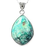 Sterling Silver Chrysocolla Pendant Necklaces (18-inch Chain)