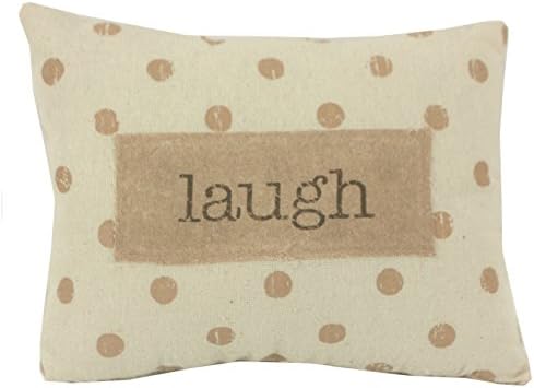 Rustic Chic Inspirational Word Pillows with Polka Dots - 9-in (laugh)