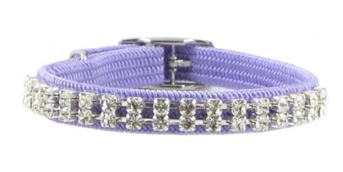 Purple Rhinestone Safety Cat Collar By FURRY (Large)