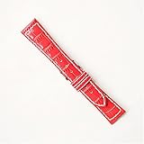 松重オリジナルMK821R−20 20mm 本格手縫い白糸ステッチ 赤色